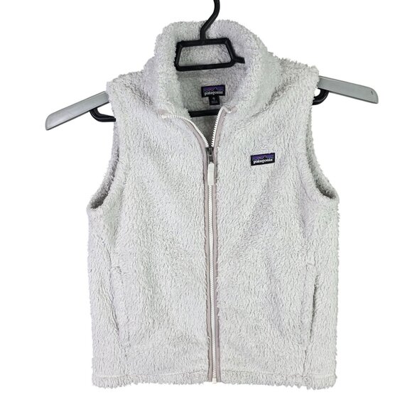 Womens Patagonia Los Gatos White Fleece Vest Jacket Full Zip Polyester Size XL - Picture 1 of 8